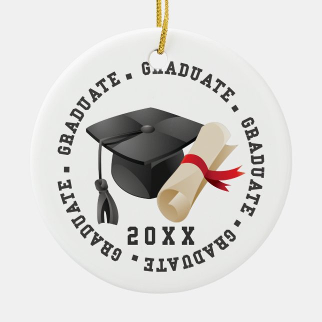 Grad-Hut und Grad-Foto Keramik Ornament (Vorne)