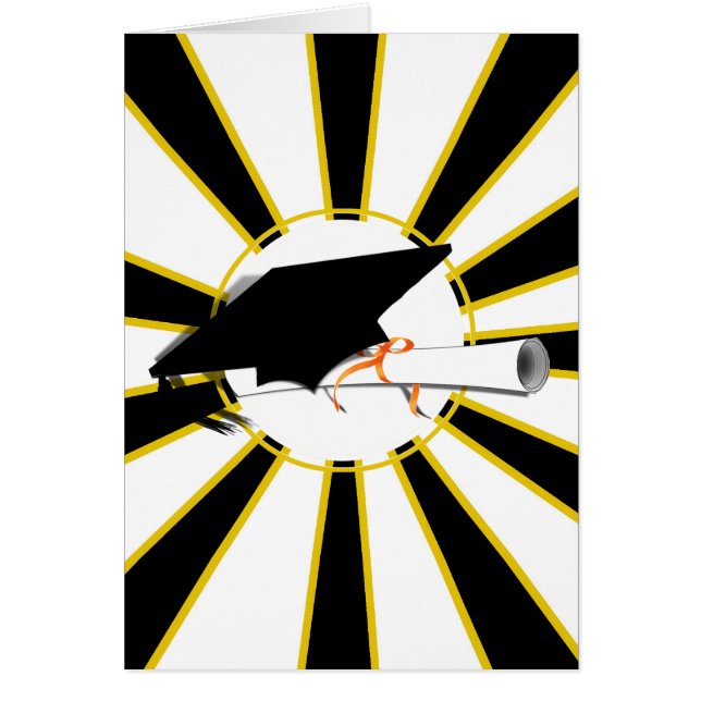 Grad Kappe Tilt mit Schulfarben Schwarz und Gold (Vorne)