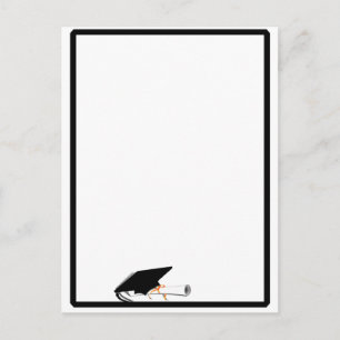 Grad Kappe Tilt mit Schulfarben Schwarz/Weiß Postkarte