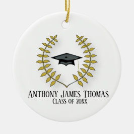 Grad Kappe und Blätter Foto Ornament