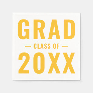 Grad-Klasse der goldgelben weißen Typografie 2023 Serviette