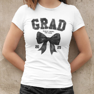 Grad-Klasse des Black Bow Abschluss Year 2025 T-Shirt