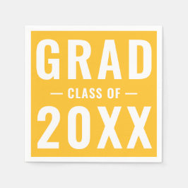 Grad-Klasse des goldgelben Typografie-Party 2023 Serviette