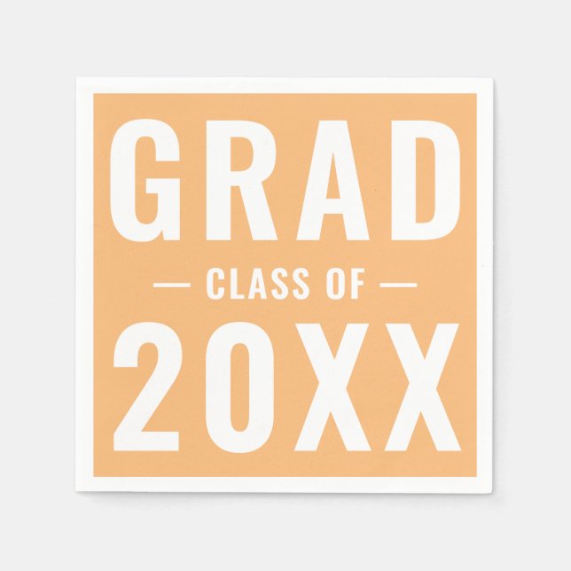 Grad-Klasse des hellen orangefarbenen typografisch Serviette (Vorderseite)