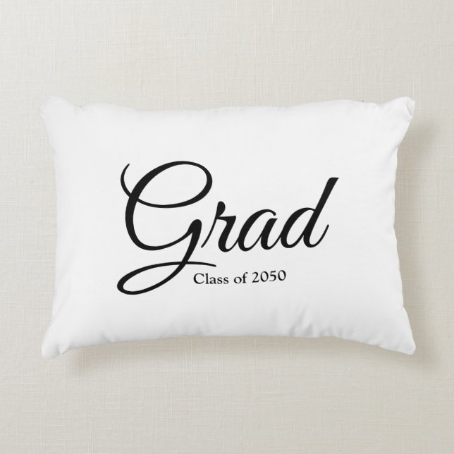 Grad-Klasse des Schwarz-weißen benutzerdefinierten Dekokissen (Vorderseite)