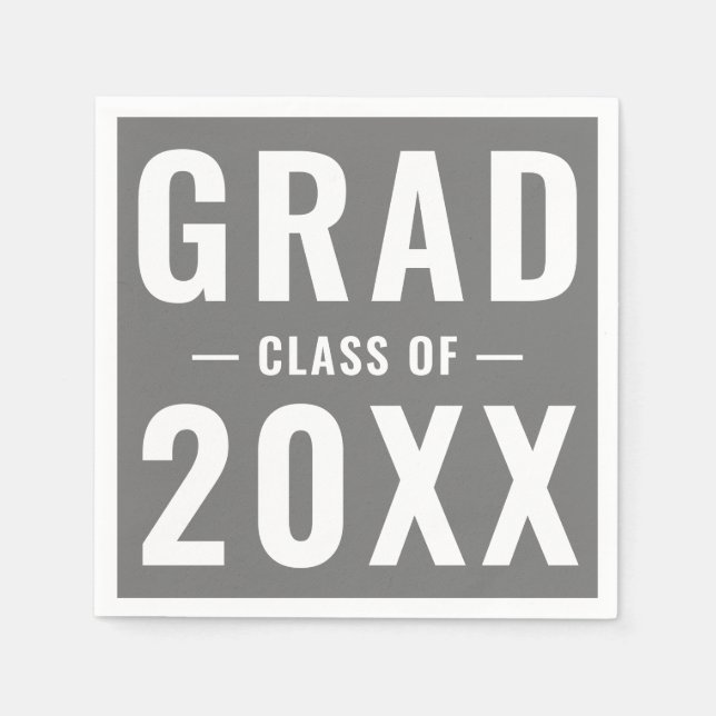 Grad-Klasse von 2023 grau modernes typografisches  Serviette (Vorderseite)