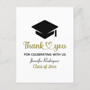 Grad Liebe und Dank Graduierung Cap Danke Postkarte