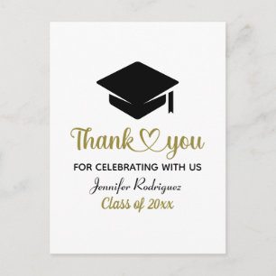 Grad Liebe und Dank Graduierung Cap Danke Postkarte