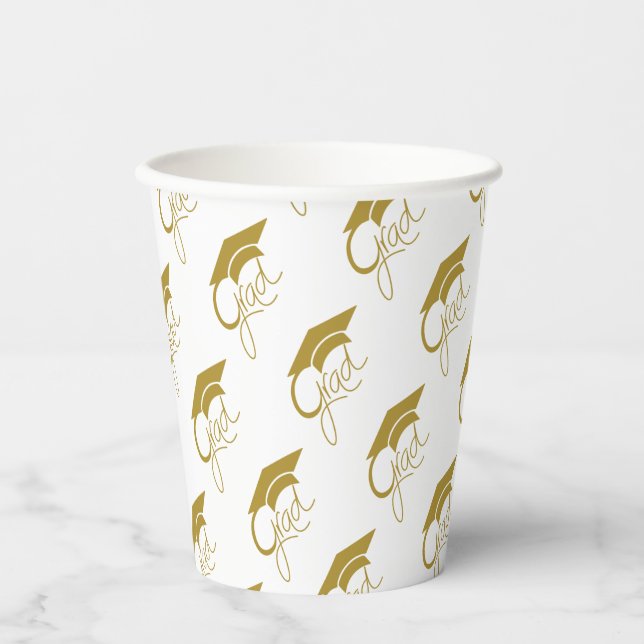 Grad Moderne Gold-Musterpapiere Pappbecher (Vorderseite)