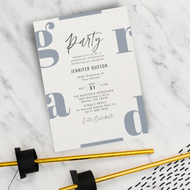 Grad Moderne Lila & Beige Graduierungsparty Invita Einladung (Von Creator hochgeladen)