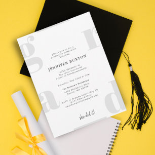 Grad Moderne Silver Gray Graduation Party Einladung