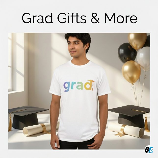 Grad Moderner Abschluss Personalisiert T-Shirt (Von Creator hochgeladen)