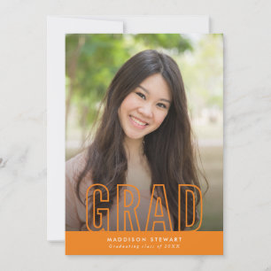 GRAD Modernes Foto Kontur Typ Orange Einladung
