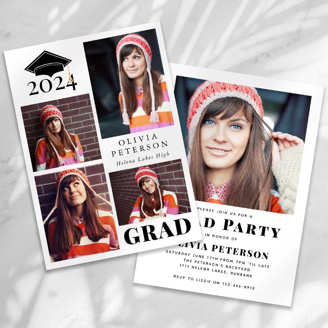 GRAD Multi Foto Collage Graduation Party Einladung (Von Creator hochgeladen)
