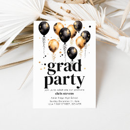 Grad Party Einladung Vorlage mit Balloons