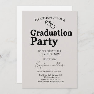 Grad Party Invite Class of 2025,Minimal grad Einladung