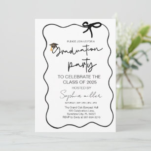 Grad Party Invite Class of 2025,Whimsical Bow Einladung