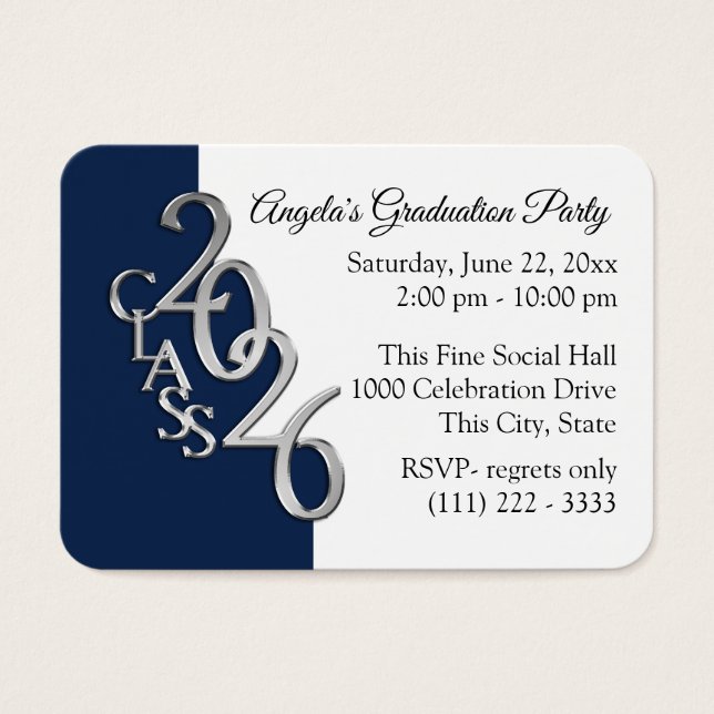 Grad Party Mini Pocket Photo Insert Card 2026 (Vorderseite)