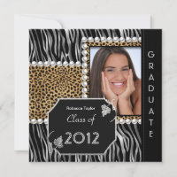 Grad Party Schwarz-weiß Leopard Zebra