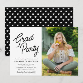 Grad Party Script Foto Abschluss Einladung