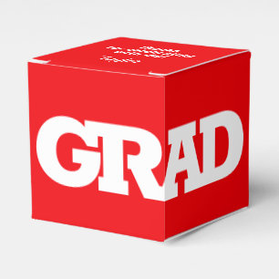 GRAD Red and White Graduation Party Geschenkschachtel