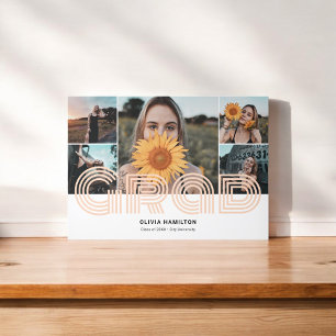 Grad Retro FotoCollage Dreifach Gefaltete Ankündigung