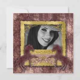 Grad Rose Gold Vintage Pferde Western Einladung