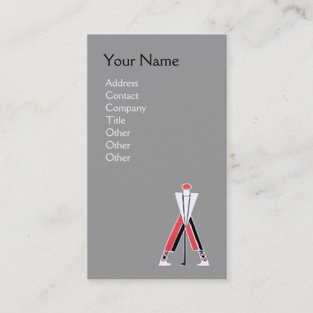 GRAD-ROT-GOLFER, GOLFINSTRUCTOR-MONOGRAMM VISITENKARTE (Vorderseite)