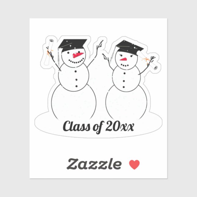 Grad Snowmen Abschluss Aufkleber (Blatt)