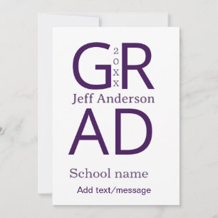 Grad Typografie modern Abschluss einfach minimal c Einladung