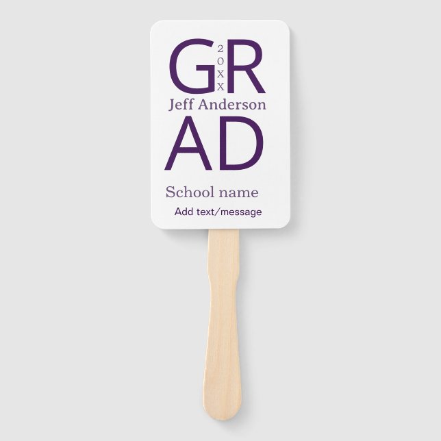 Grad Typografie modern Abschluss einfach minimal c Fächer (Vorderseite)