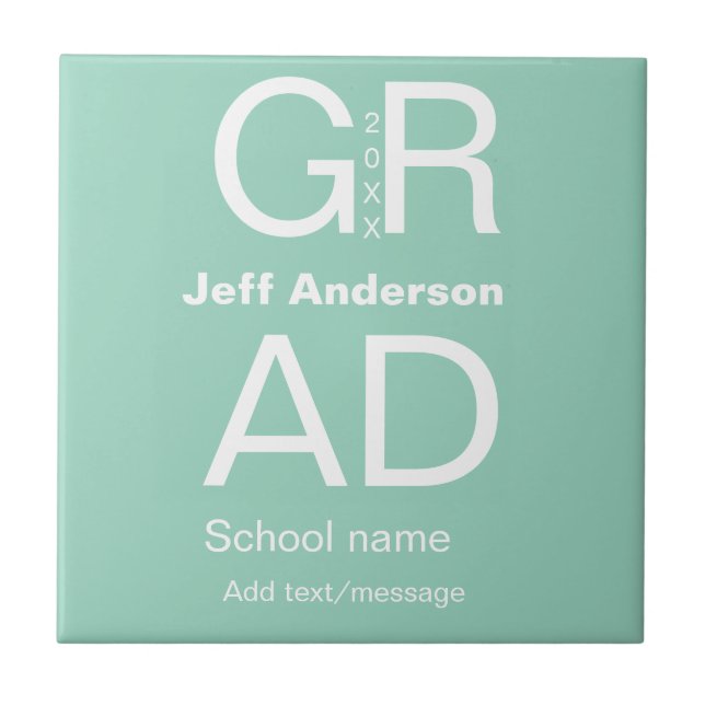 Grad Typografie modern Abschluss einfach minimal c Fliese (Vorderseite)