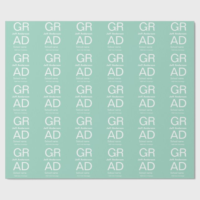 Grad Typografie modern Abschluss einfach minimal c Geschenkpapier (Flach)