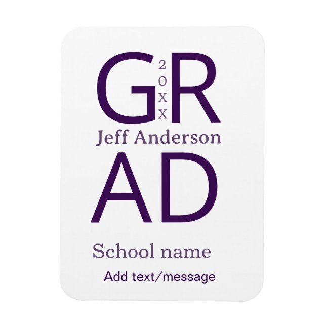 Grad Typografie modern Abschluss einfach minimal c Magnet (Vertikal)