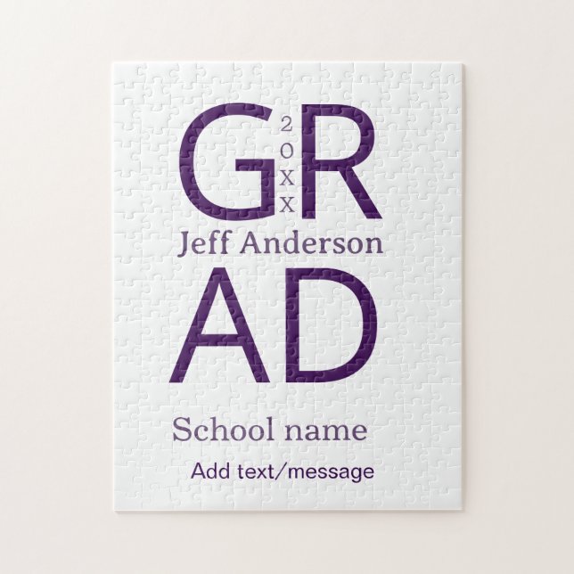 Grad Typografie modern Abschluss einfach minimal c Puzzle (Vertikal)
