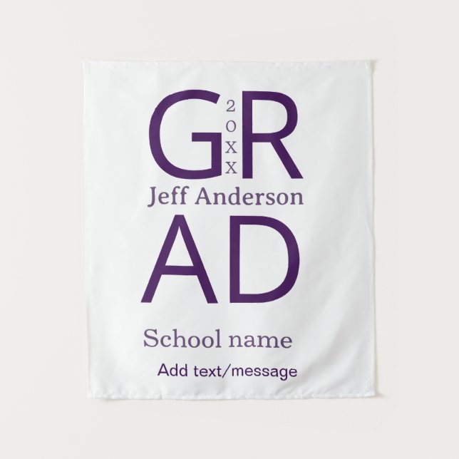 Grad Typografie modern Abschluss einfach minimal c Wandteppich (Vorderseite)