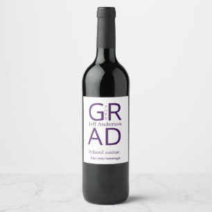 Grad Typografie modern Abschluss einfach minimal c Weinetikett