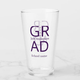 Grad Typografie moderne Abschlussfeier einfach min Glas