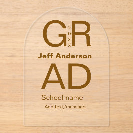 Grad Typografie Moderner Abschluss einfach minimal Acryleinladungen