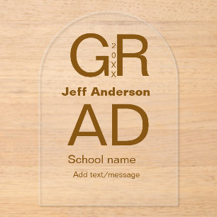 Grad Typografie Moderner Abschluss einfach minimal Acryleinladungen