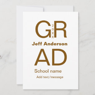 Grad Typografie Moderner Abschluss einfach minimal Einladung