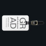 Grad Typografie Moderner Abschluss einfach minimal Gepäckanhänger<br><div class="desc">Gestaltung</div>