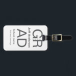 Grad Typografie Moderner Abschluss einfach minimal Gepäckanhänger<br><div class="desc">Gestaltung</div>