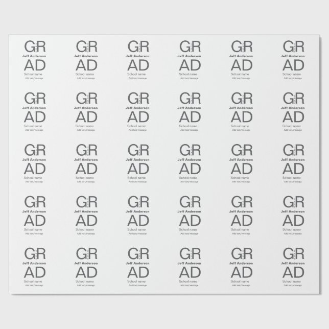 Grad Typografie Moderner Abschluss einfach minimal Geschenkpapier (Flach)