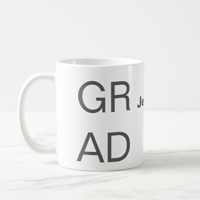 Grad Typografie Moderner Abschluss einfach minimal Kaffeetasse (Links)