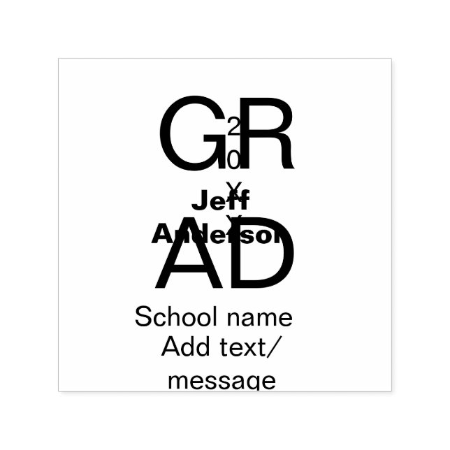Grad Typografie Moderner Abschluss einfach minimal Permastempel (Design)