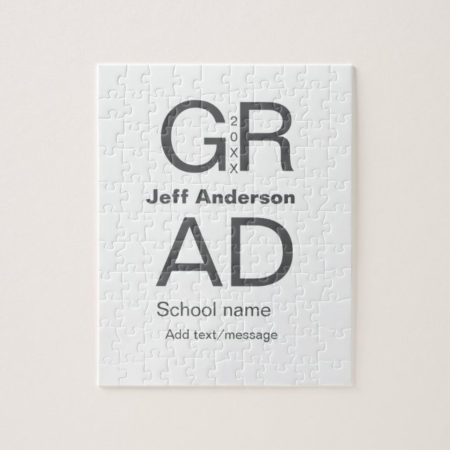 Grad Typografie Moderner Abschluss einfach minimal Puzzle (Vertikal)