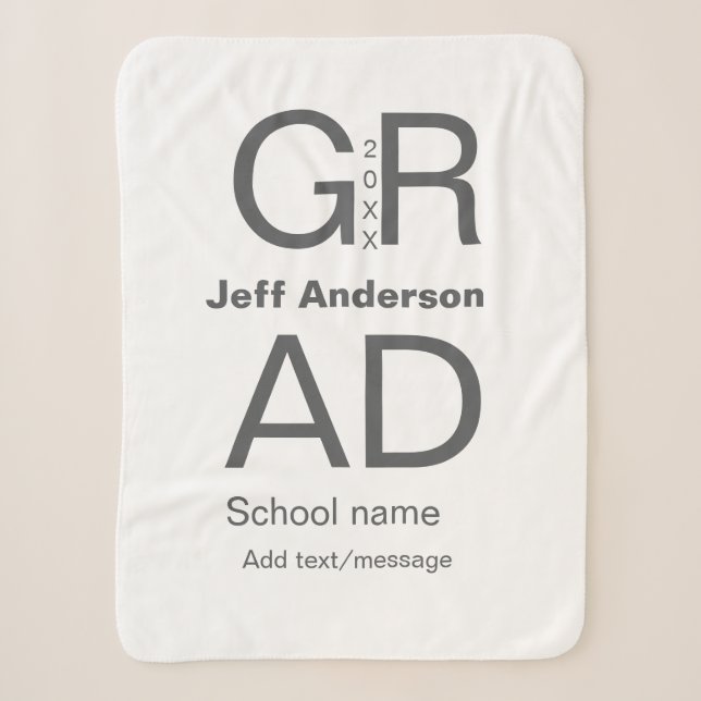 Grad Typografie Moderner Abschluss einfach minimal Sherpadecke (Vorderseite)