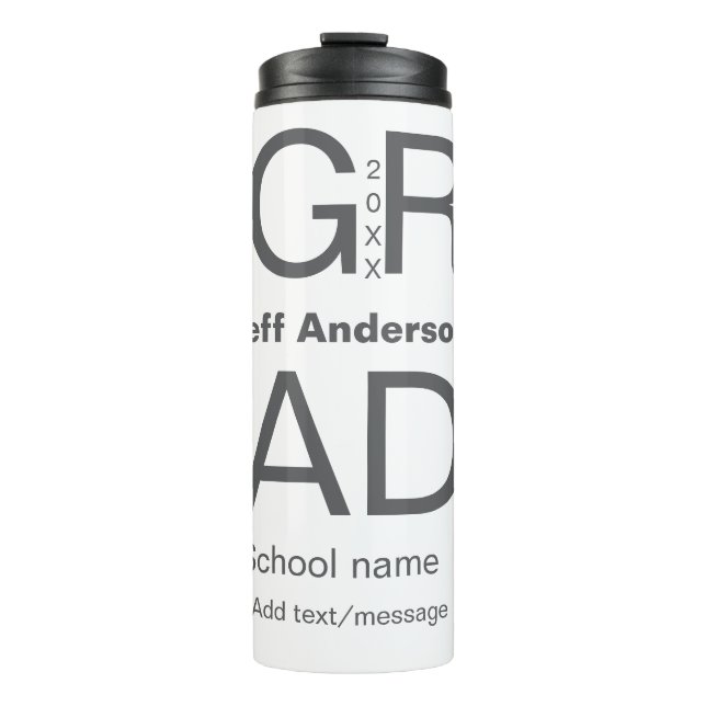 Grad Typografie Moderner Abschluss einfach minimal Thermosbecher (Vorderseite)