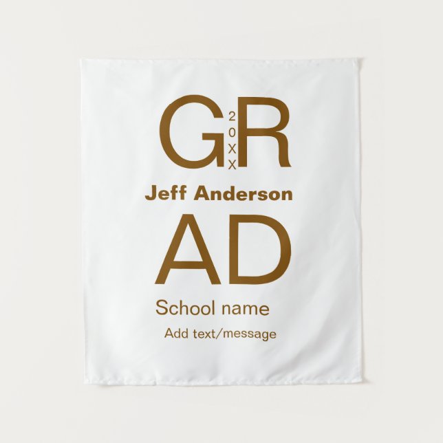 Grad Typografie Moderner Abschluss einfach minimal Wandteppich (Vorderseite)